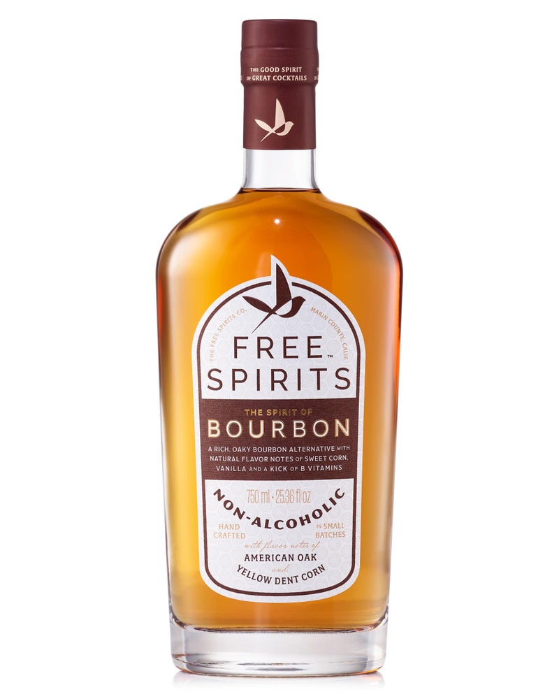 Free Spirits Non-Alcoholic Bourbon Spirit - Award Winning Whiskey Alternative - Low Calorie, Vegan, Gluten-Free with B-Vitamins - Natural Ingredients for Delicious Cocktails - 750 ml Bottle - Image 1
